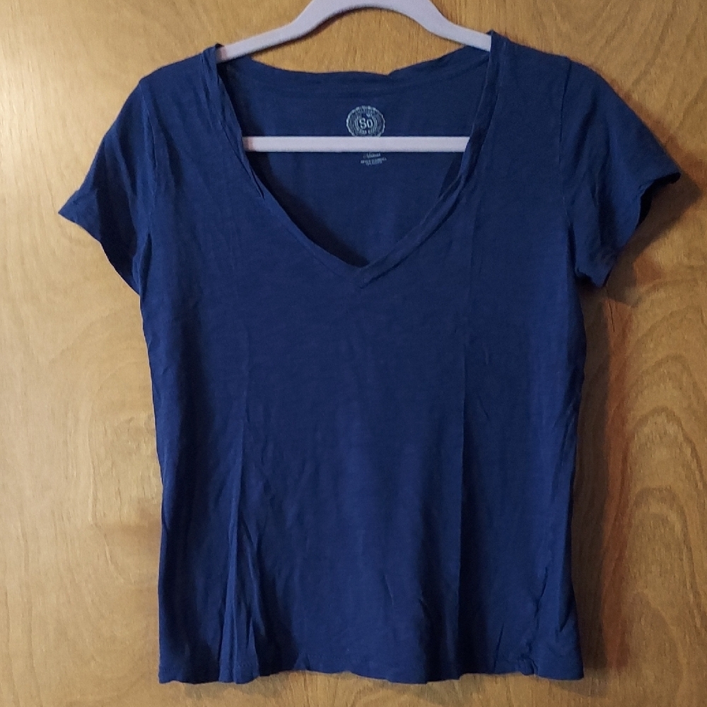 Women's Blue V-Neck T-Shirt
